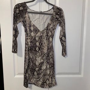 Snake print bodycon dress